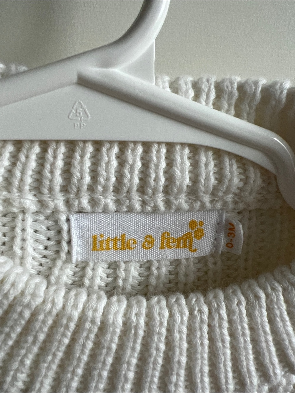 White Knit Sweater with Pink Script - Picture 3 of 3